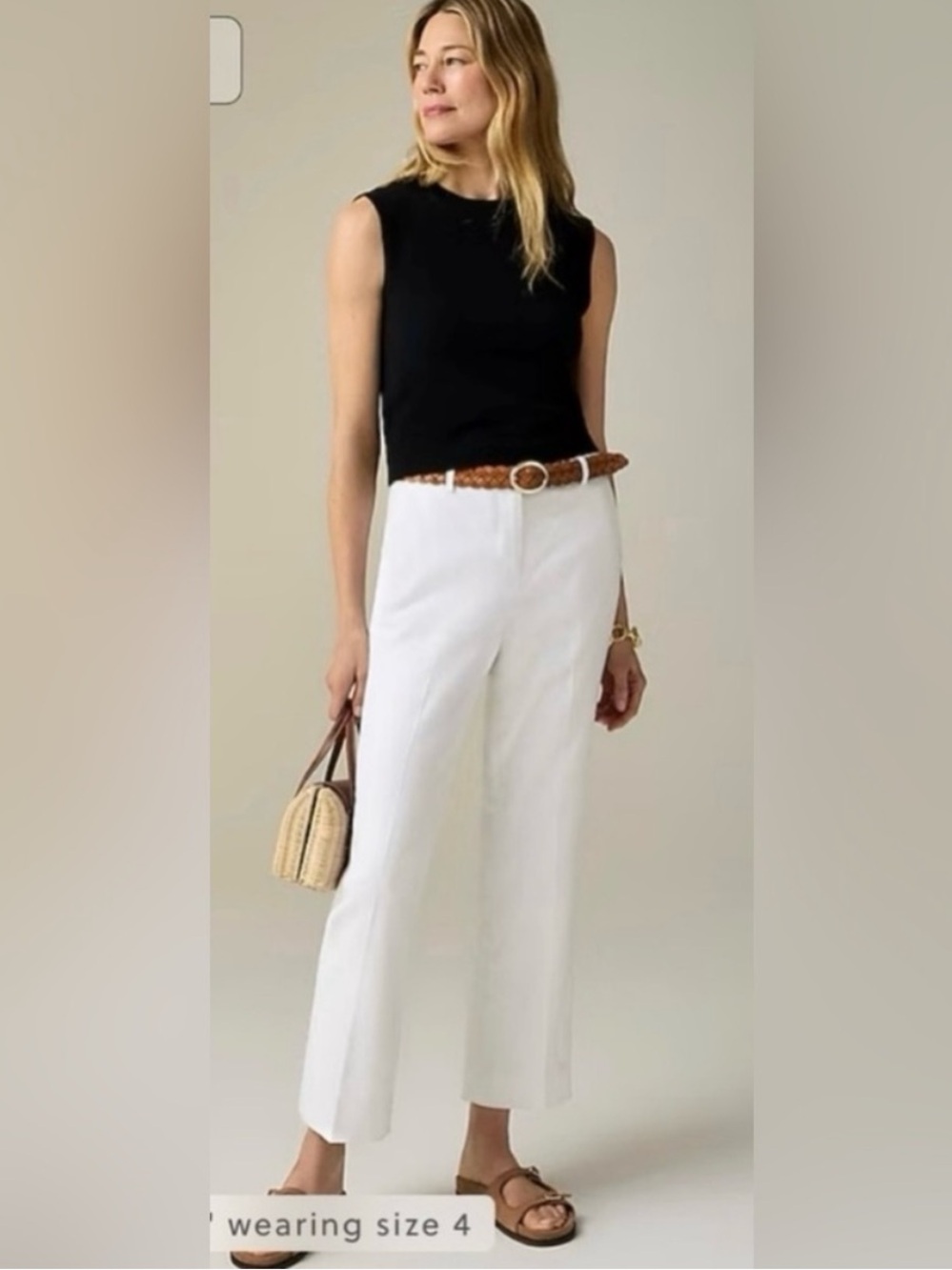 J. CREW NWOT Kaya pant in stretch linen blend in white size 16 women’s
